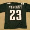 UNSIGNED CUSTOM Sewn Stitched Troy Vincent Green STAINED Jersey