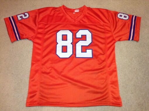 UNSIGNED CUSTOM Sewn Stitched Vance Johnson Orange Jersey
