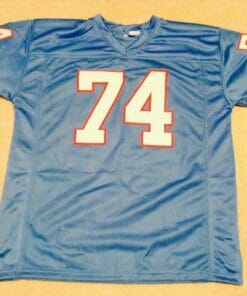 UNSIGNED CUSTOM Sewn Stitched Bruce Matthews Blue Jersey