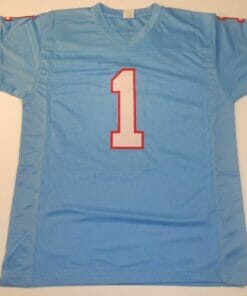 UNSIGNED CUSTOM Sewn Stitched Warren Moon Blue Jersey