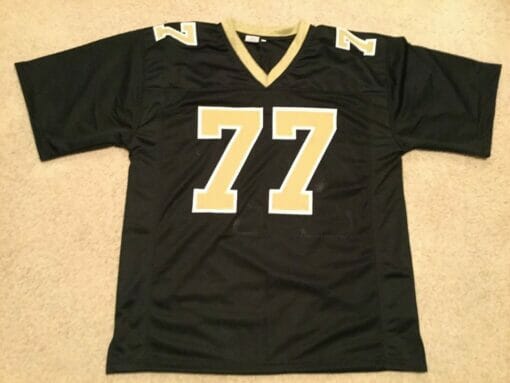 UNSIGNED CUSTOM Sewn Stitched Willie Roaf Black Jersey