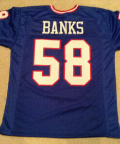 UNSIGNED CUSTOM Sewn Stitched Carl Banks Blue Jersey