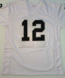UNSIGNED CUSTOM Sewn Stitched Ken Stabler White Jersey