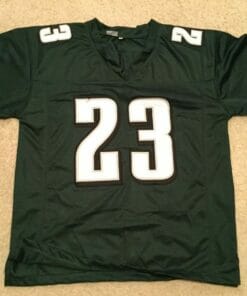 UNSIGNED CUSTOM Sewn Stitched Troy Vincent Green STAINED Jersey