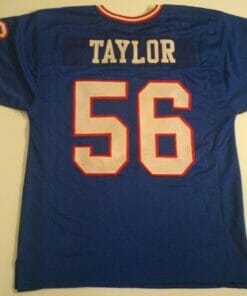 UNSIGNED CUSTOM Sewn Stitched Lawrence Taylor Blue Jersey