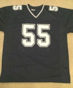 UNSIGNED CUSTOM Sewn Stitched Leighton Vander Esch Blue Jersey