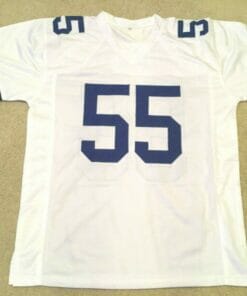 UNSIGNED CUSTOM Sewn Stitched Leighton Vander Esch White Jersey