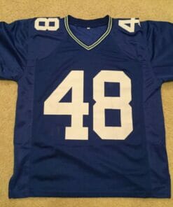 UNSIGNED CUSTOM Sewn Stitched Curt Warner ERROR Blue Jersey