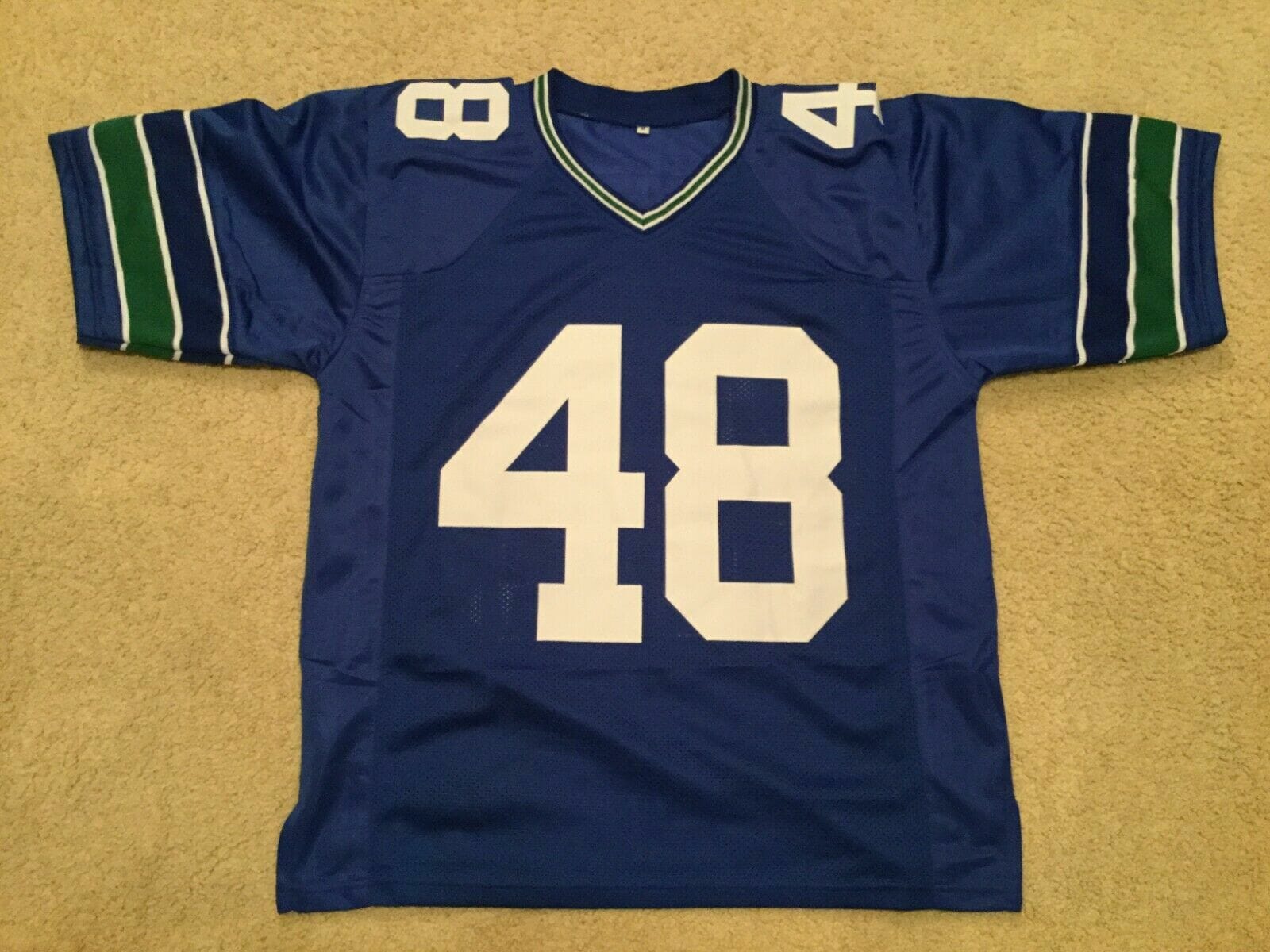 UNSIGNED CUSTOM Sewn Stitched Curt Warner ERROR Blue Jersey 2 UNSIGNED CUSTOM Sewn Stitched Curt Warner ERROR Blue Jersey