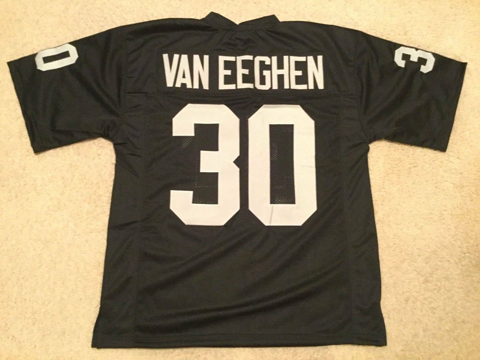 UNSIGNED CUSTOM Sewn Stitched Mark Van Eeghen Black Jersey 1 UNSIGNED CUSTOM Sewn Stitched Mark Van Eeghen Black Jersey