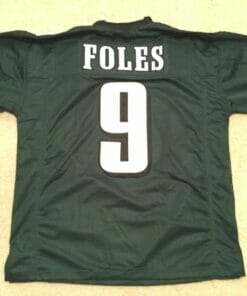 UNSIGNED CUSTOM Sewn Stitched Nick Foles Green Jersey