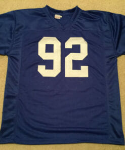 UNSIGNED CUSTOM Sewn Stitched Michael Strahan Blue Jersey