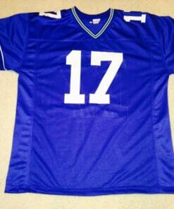 UNSIGNED CUSTOM Sewn Stitched Dave Krieg Blue Jersey