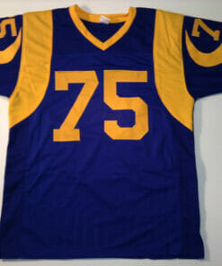 UNSIGNED CUSTOM Sewn Stitched Deacon Jones Blue Jersey