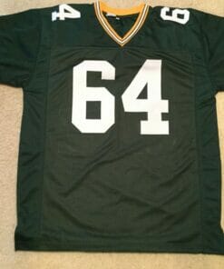 UNSIGNED CUSTOM Sewn Stitched Jerry Kramer Green Jersey