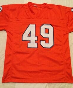 UNSIGNED CUSTOM Sewn Stitched Dennis Smith Orange Jersey