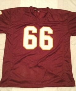 UNSIGNED CUSTOM Sewn Stitched Joe Jacoby Burgundy Jersey
