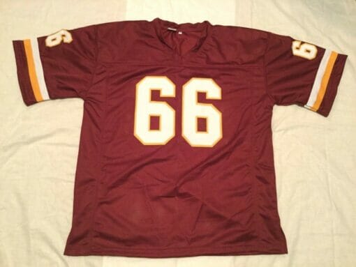 UNSIGNED CUSTOM Sewn Stitched Joe Jacoby Burgundy Jersey