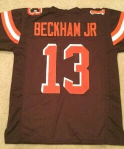 UNSIGNED CUSTOM Sewn Stitched Odell Beckham Jr Brown Jersey
