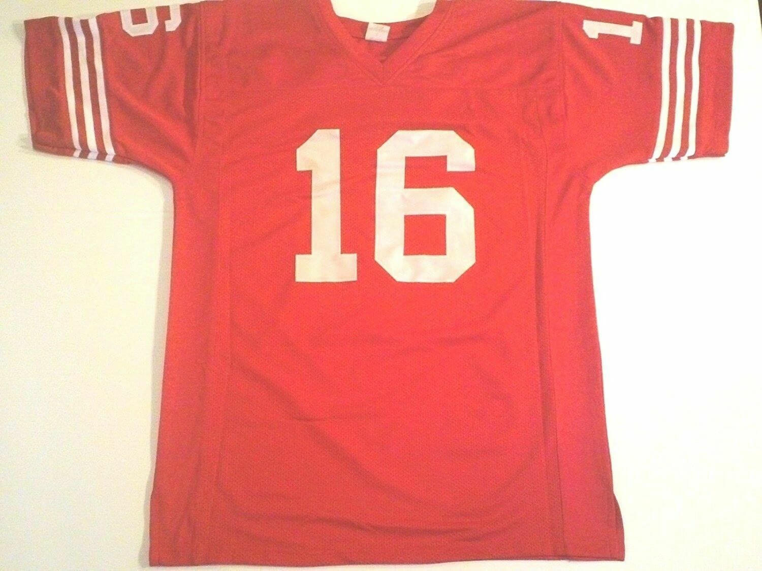 UNSIGNED CUSTOM Sewn Stitched Joe Montana Red Jersey 2 UNSIGNED CUSTOM Sewn Stitched Joe Montana Red Jersey