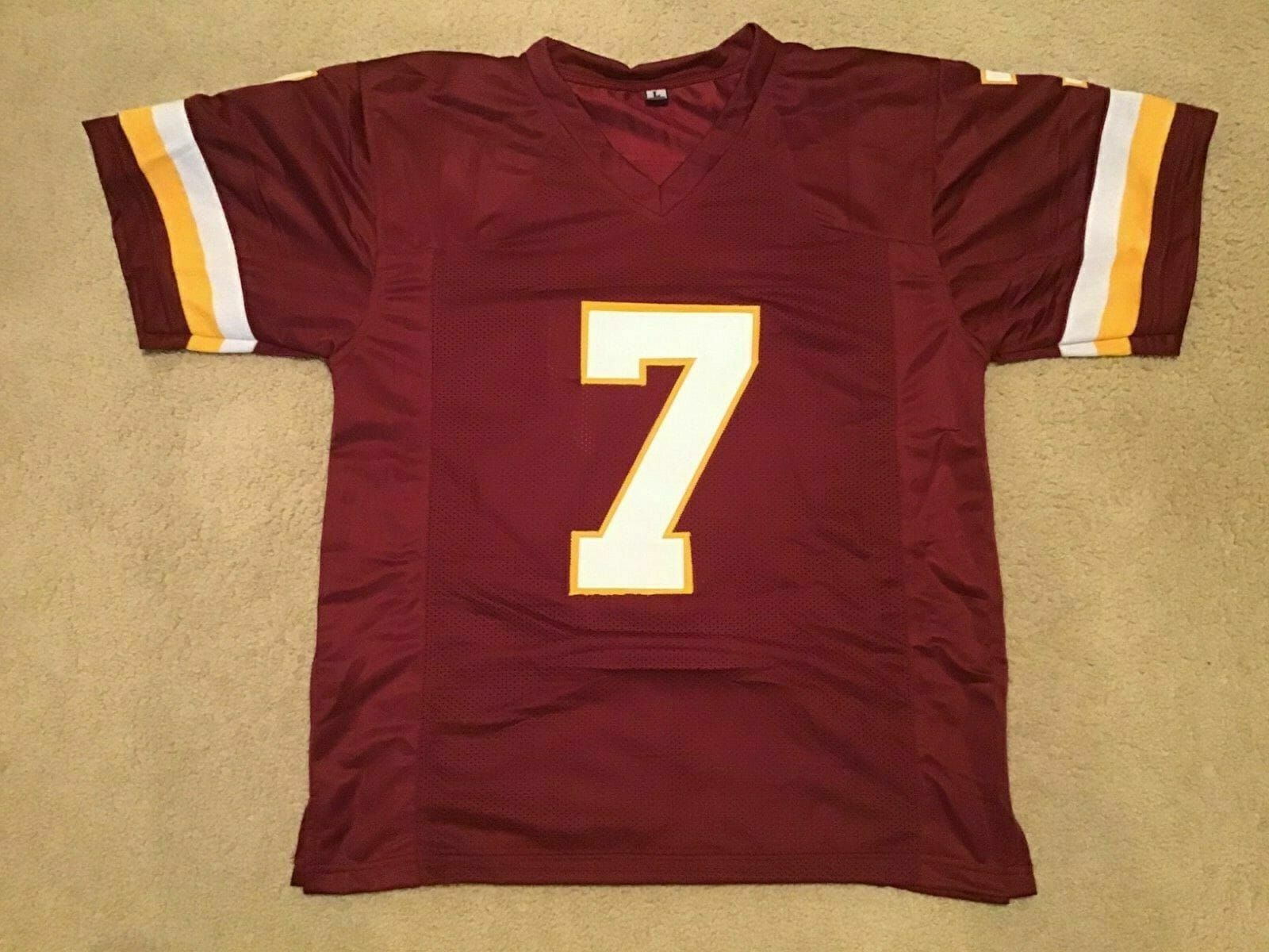 UNSIGNED CUSTOM Sewn Stitched Joe Theismann ERROR Burgundy Jersey 2 UNSIGNED CUSTOM Sewn Stitched Joe Theismann ERROR Burgundy Jersey