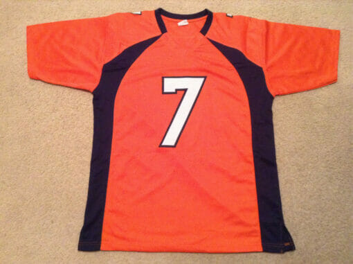 UNSIGNED CUSTOM Sewn Stitched John Elway Orange Jersey