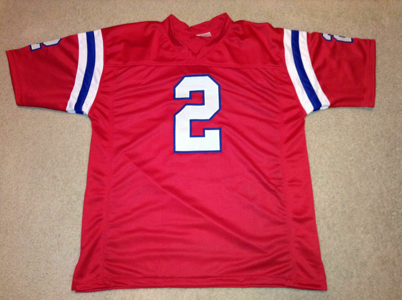 UNSIGNED CUSTOM Sewn Stitched Doug Flutie Red Jersey 2 UNSIGNED CUSTOM Sewn Stitched Doug Flutie Red Jersey