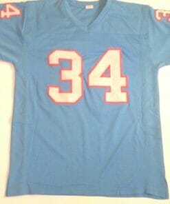 UNSIGNED CUSTOM Sewn Stitched Earl Campbell Blue Jersey