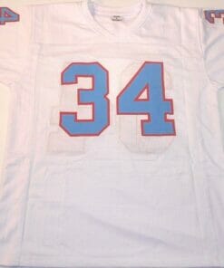 UNSIGNED CUSTOM Sewn Stitched Earl Campbell White Jersey