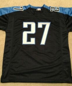 UNSIGNED CUSTOM Sewn Stitched Eddie George Blue Jersey