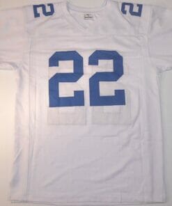 UNSIGNED CUSTOM Sewn Stitched Emmitt Smith White Jersey