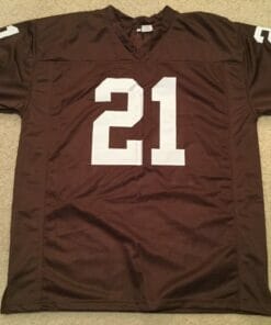 UNSIGNED CUSTOM Sewn Stitched Eric Metcalf Brown Jersey