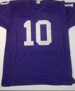 UNSIGNED CUSTOM Sewn Stitched Fran Tarkenton Purple Jersey