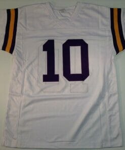 UNSIGNED CUSTOM Sewn Stitched Fran Tarkenton White Jersey
