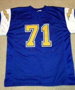 UNSIGNED CUSTOM Sewn Stitched Fred Dean Blue Jersey