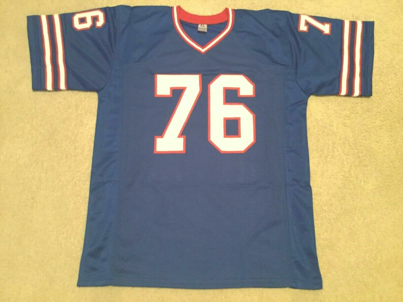 UNSIGNED CUSTOM Sewn Stitched Fred Smerlas Blue Jersey 2 UNSIGNED CUSTOM Sewn Stitched Fred Smerlas Blue Jersey