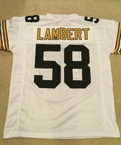 UNSIGNED CUSTOM Sewn Stitched Jack Lambert White Jersey