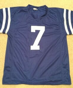 UNSIGNED CUSTOM Sewn Stitched Bert Jones Blue Jersey