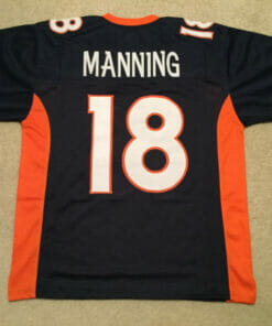 UNSIGNED CUSTOM Sewn Stitched Peyton Manning Blue Jersey