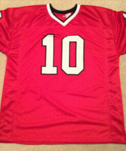 UNSIGNED CUSTOM Sewn Stitched Steve Bartkowski Red Jersey