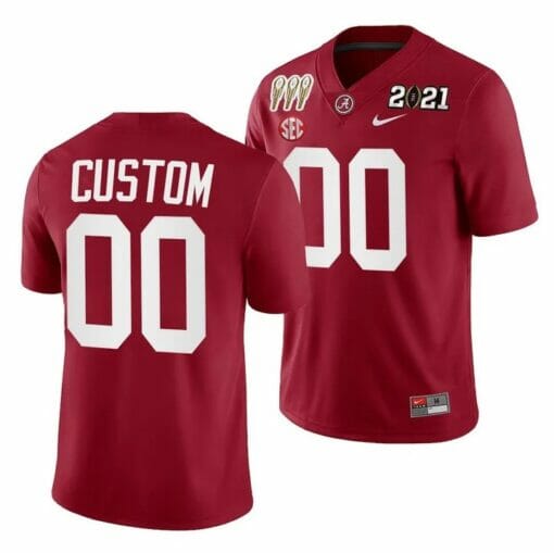 Custom Alabama Crimson Tide Jersey 3X CFP National Championship Winner Crimson