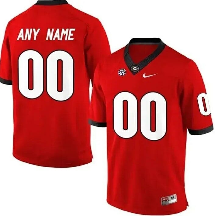 Custom UGA Jersey Football Jersey Red 1 Custom UGA Jersey Football Jersey Red
