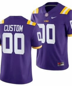 LSU Tigers Custom Jersey Purple 2021-22 College Football Game Jersey