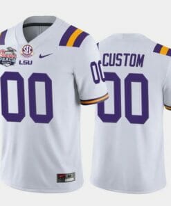 LSU Personalized Jersey White 2019-20 Home Peach Bowl Champions Jersey College Football
