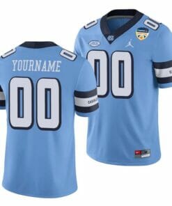 North Carolina Personalized Tar Heel Jersey 2021 Orange Bowl Carolina Blue Game Jersey