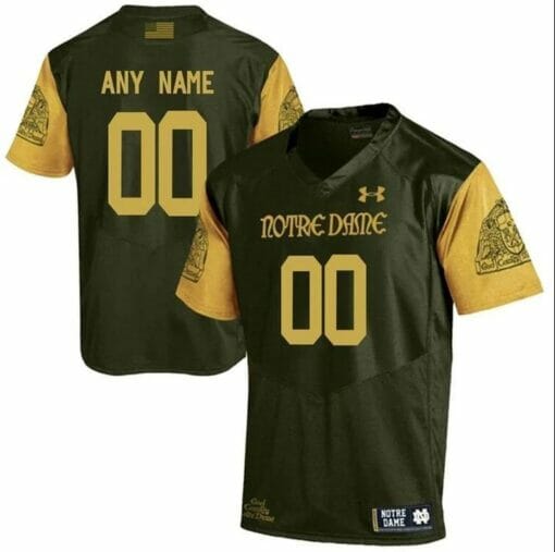 Personalized Notre Dame Jersey Olive Green Jersey