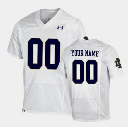 Custom Notre Dame Jersey White Replica Under Armour Jersey