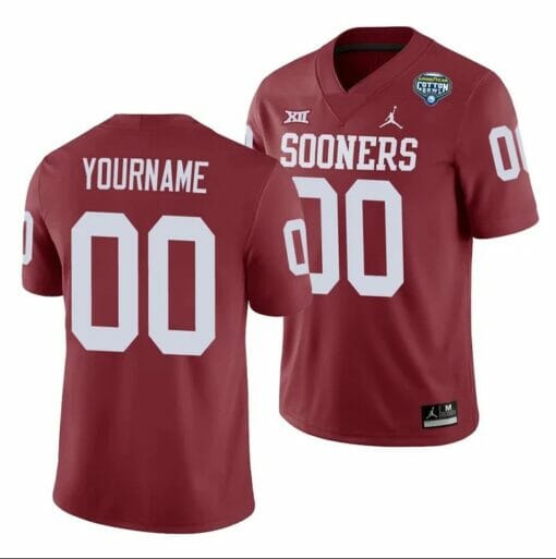 Personalized Oklahoma Sooners Jersey Crimson 2020 Cotton Bowl Game Jersey