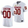 Oklahoma Football Jersey Custom White 2021 Red River Showdown Golden Patch Jersey