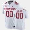 Custom OU Football Jersey White Away Game NCAA Football Jersey